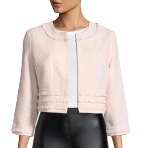 Karl Lagerfeld Light Pink Cropped Frill Jacket
